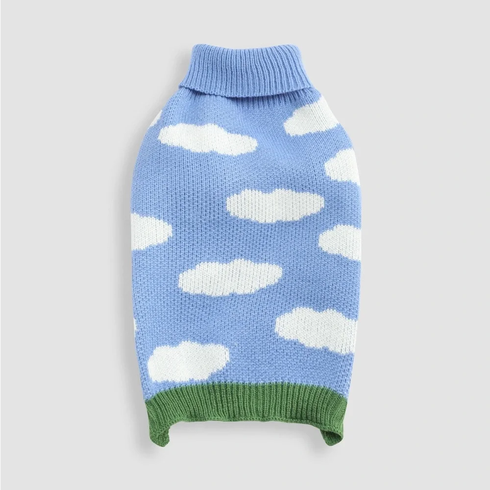 Cider Sky Blue and White Cat Sweater
